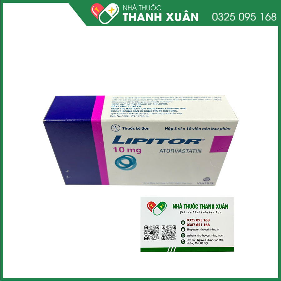 Thuốc Lipitor 10mg  Pfizer điều trị tăng Cholesterol